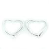 Excellent TIFFANY&Co. Open Heart Hoop Earrings, Medium Silver AG925 Women Used