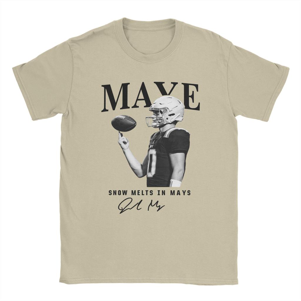 Drake Maye New England Snow Melts In Mays T Shirt Beach Cotton T Shirts For Men Custom Tshirt Short Sleeves Y2K Funny Clothes