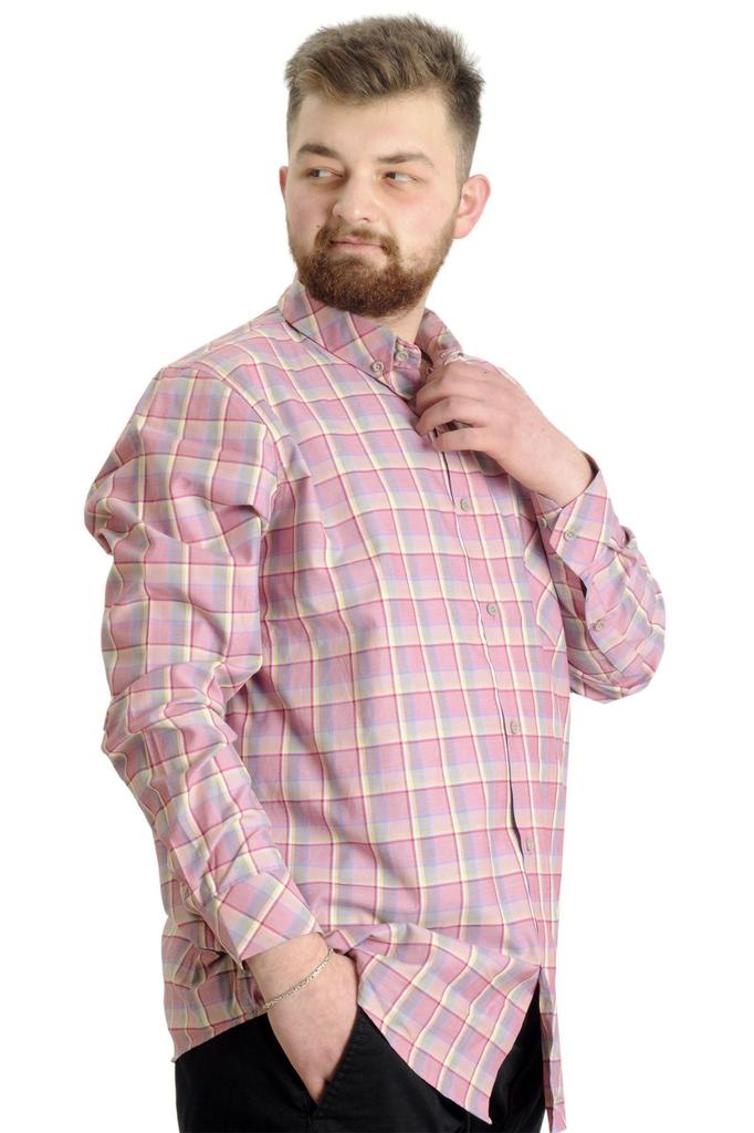 Мужская рубашка больших размеров размера плюс Xl Мужская рубашка больших размеров в клетку с длинным рукавом зеленая