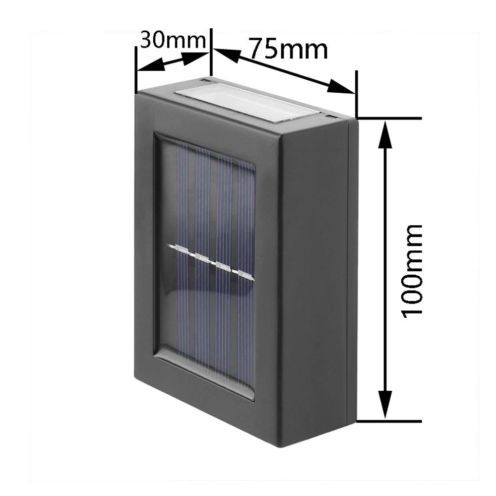 Настенный светильник на солнечной батарее, уличный водонепроницаемый световой светильник вверх и вниз, украшение сада, солнечные фонари, лестница, забор, солнечный свет, лампа