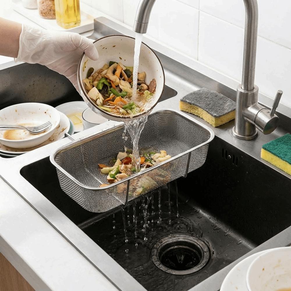 Thickened Kitchen Sink Drain Basket Stainless Steel Utensil Organizer Kitchen