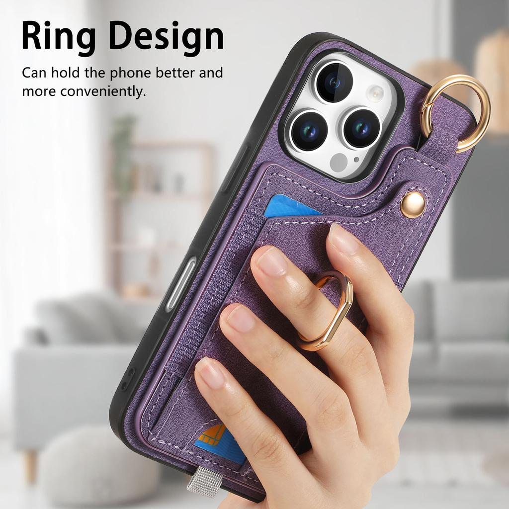 Кольцо-подставка, держатель для карточек, чехол-кошелек для iPhone, Samsung, Xiaomi, Google, задняя крышка из искусственной кожи