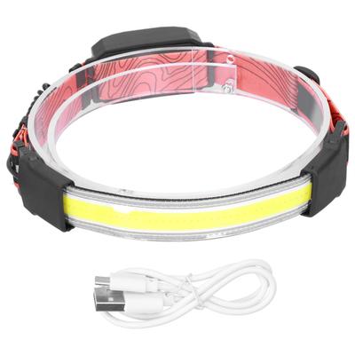 COB LED налобный фонарь с 3 режимами освещения и зарядкой через USB для рыбалки на открытом воздухе, бега, кемпинга