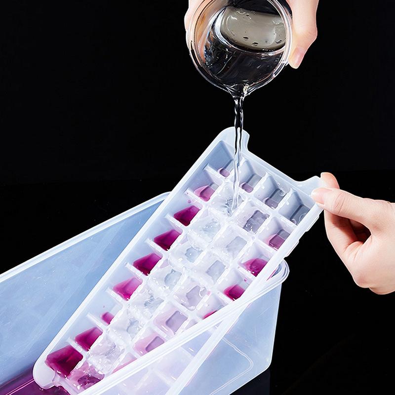 Пищевой ПП Формы для кубиков льда 36/72/144 Формы для кубиков льда Многоразовый лоток для льда с крышкой Супер легкое извлечение Формы для кубиков льда