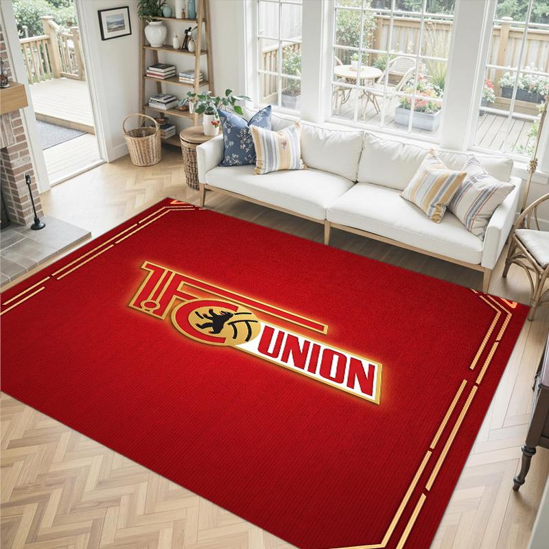 Union Berlin FC Design Crystal Velvet Carpet Cozy Non?Slip Printed Rug For Bedroom Living Room Entrance