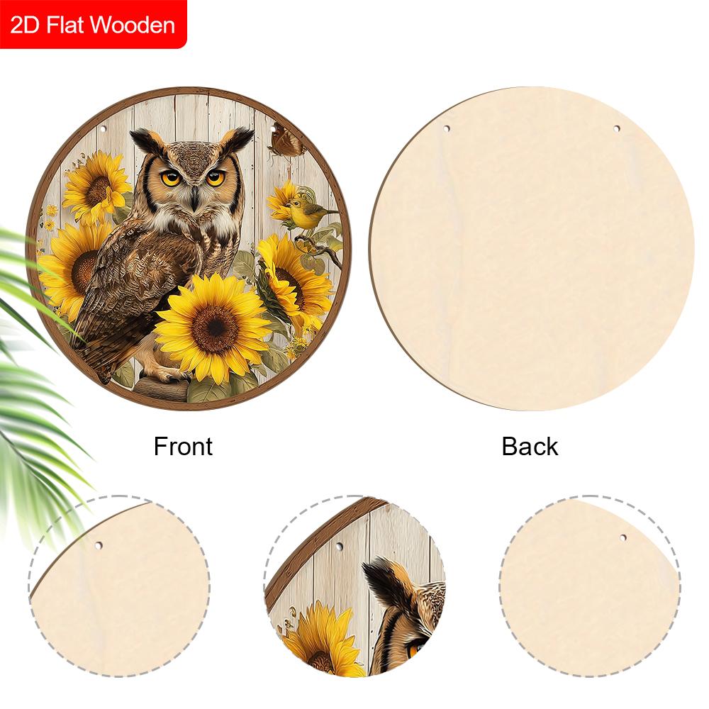 4 Different Styles of Wooden Sign with Owls Pattern, Unique Decorative Plaques for Front Door, Wall Hanging Decor, Ideal Gift for Friend & Family