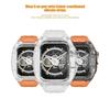 Прозрачный набор для модификации для Apple Watch Series11 46 мм ремешок 45 мм 41 мм чехол для IWatch Series 10 9 8 7 44 мм 40 мм 654SE резиновый ремешок переоборудование мод