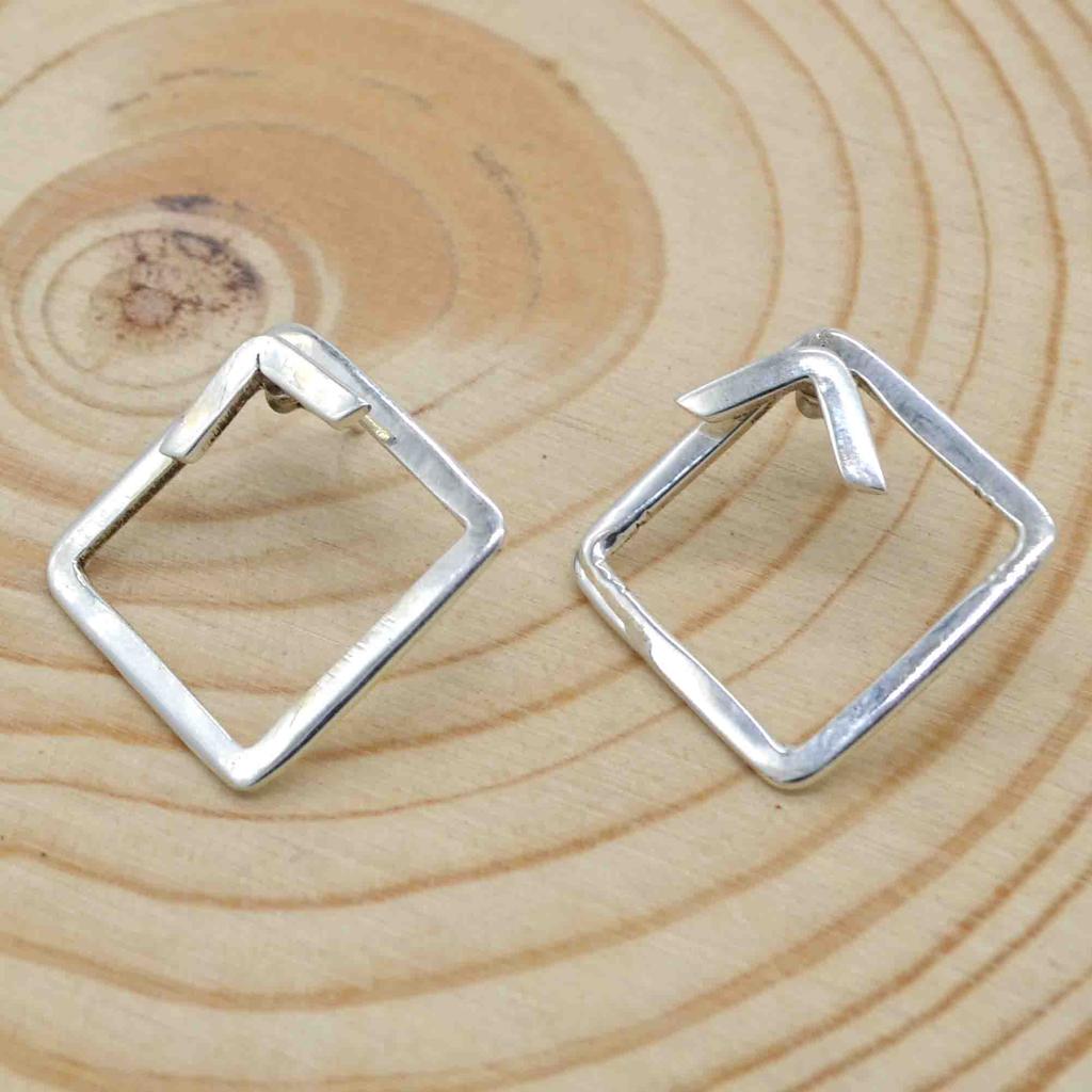 Серьги-жакеты из стерлингового серебра 925 пробы с квадратными ушками, серьги ручной работы спереди и сзади, подарок для нее