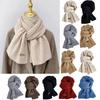 Woolen Cross Scarf Thicken Neck Scarf Winter Warm Knit Scarf  Girls