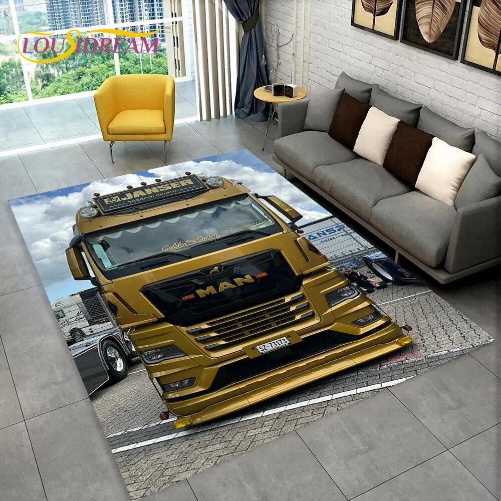 Latest MAN Truck Lorry 3D Printing Carpet Rug for Bedroom Living Room Home Sofa Decoration,Children Game Large Decor Floor Mat