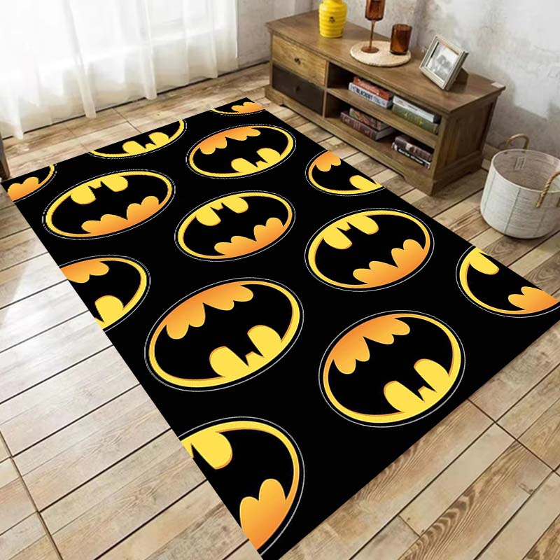 office chair cushions with cartoon Batman designs and 3D printed rugs, suitable for bedrooms, living rooms, and sof