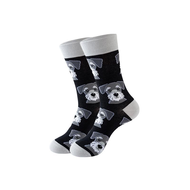Набор из 5 пар мужских носков с собаками, красочные милые забавные носки до середины голени, оригинальные подарки для мальчиков-подростков, парня, любителей животных