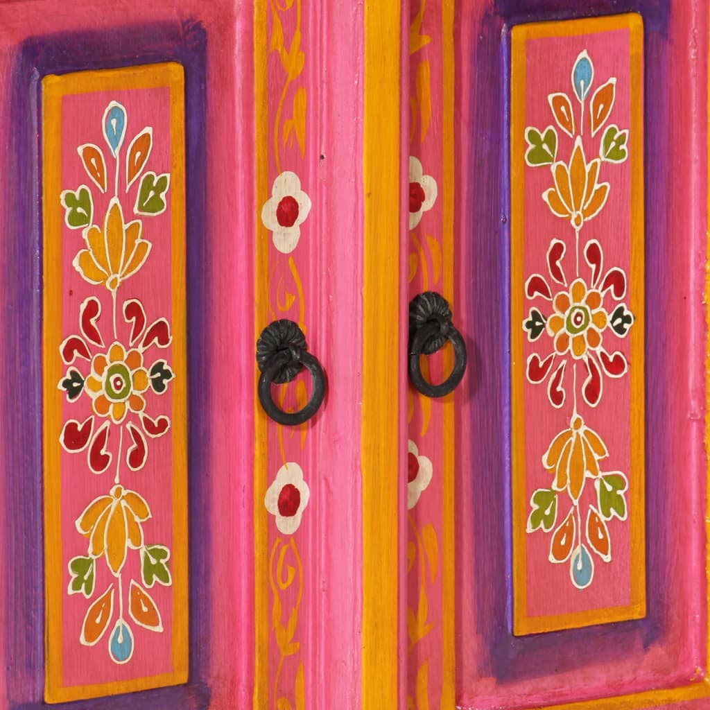 Pink TV Cabinet 110 x 30 x 40 cm Solid Mango Wood