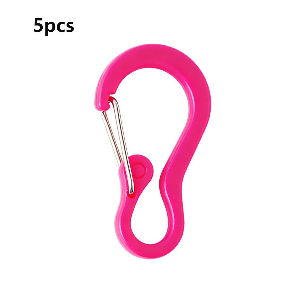 5pcs 8 Colors Carabiner Clip Set Plastic Outdoor Fishing New Camping Cycling Hiking Hooks