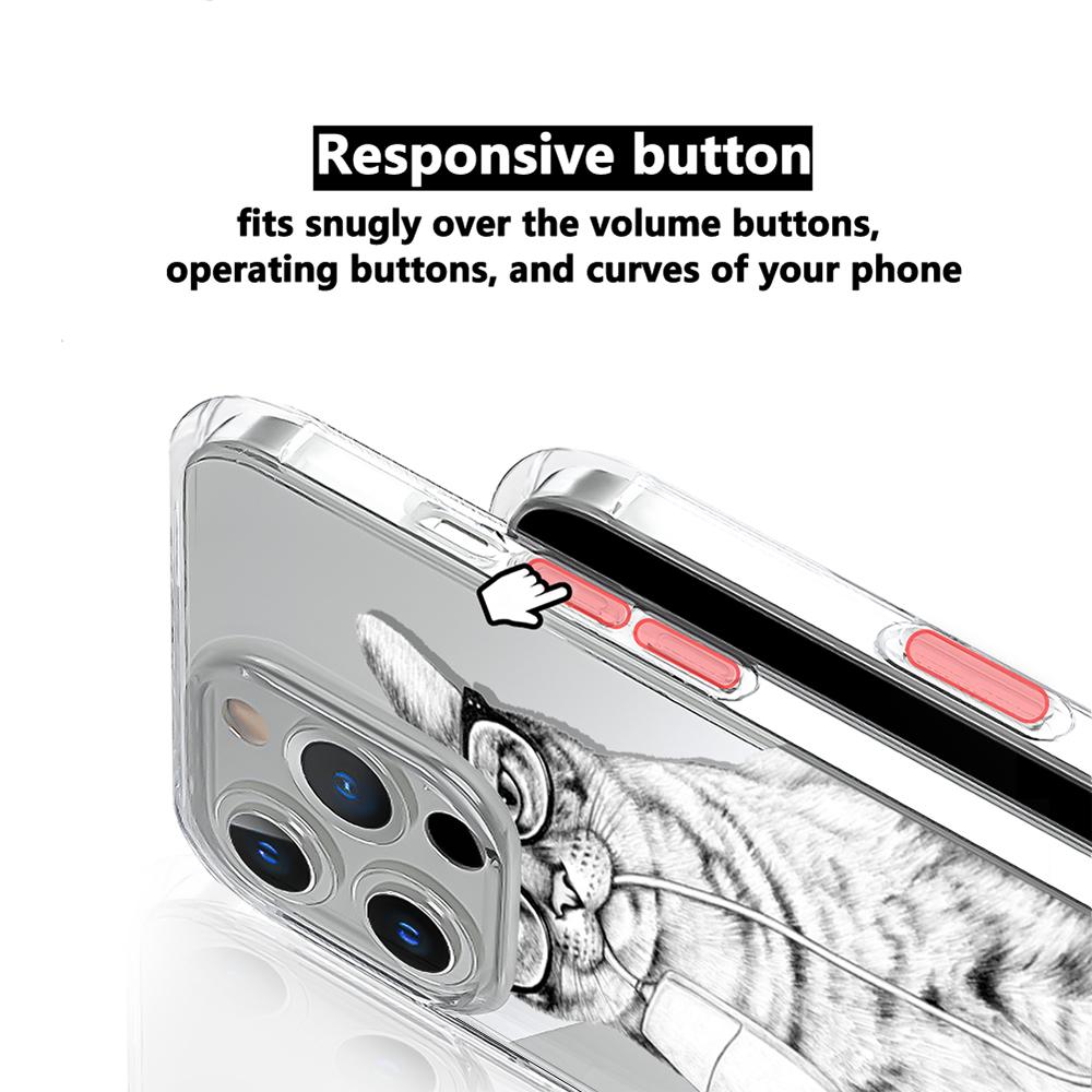 Cartoon Cute Cat Shockproof Phone Case For Iphone 12 13 Mini 11 Pro Max Xr X Xs Max 7 8 6 6s Plus Se 2020 Clear Soft Back Cover