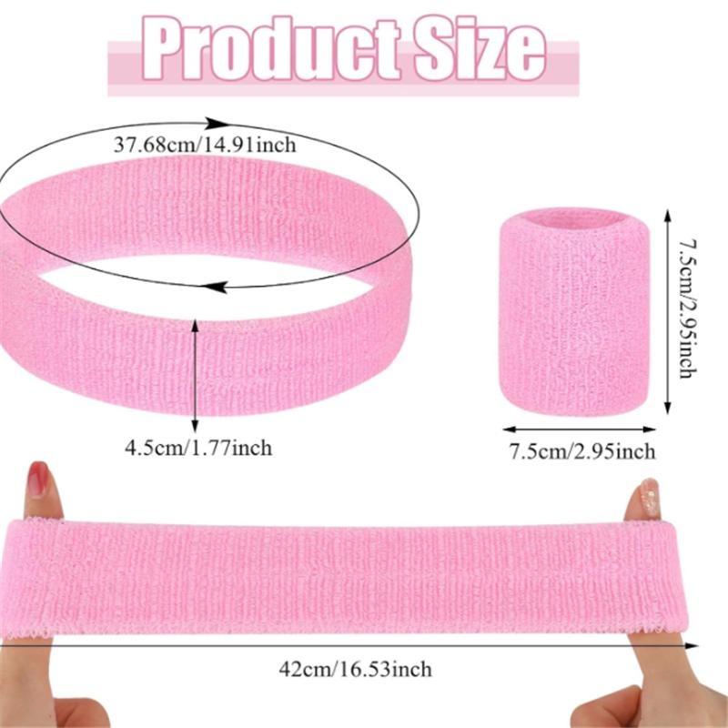 Sports Headband and Wrist Strap 3-piece Set, Sports Football Sweat Absorber, Girl's Headband and Wrist Sweatband