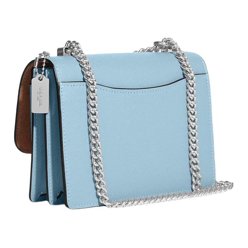 New COACH Klare Split Cow Leather Envelope Bag Shoulder Bag Crossbody Bag Mini Women's Sky Blue C9949-SVQVE