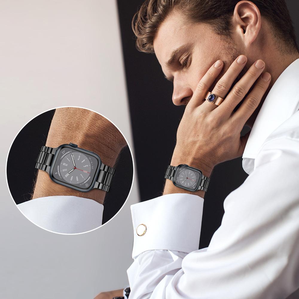 Ремешок из нержавеющей стали для Apple Watch Ultra Band 49 мм 40 мм 44 мм 42/38 мм 41 мм 45 мм Браслет IWatch Series 8 7 SE 6 5 4 WatchBand