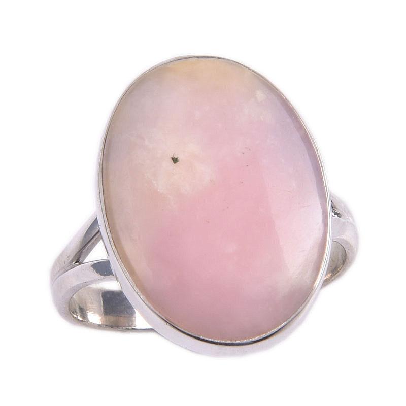 Natural Pink Opal Gemstone 925 Solid Sterling Silver Jewelry Ring Size 8.5 M0n90