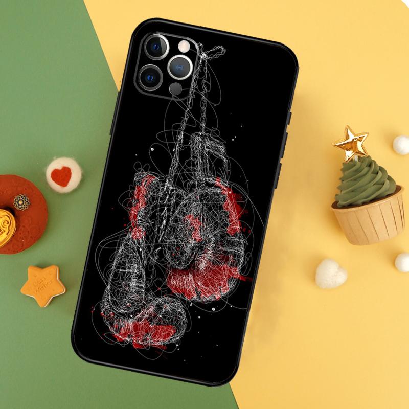 Boxing Gloves Phone Case For iPhone 17 17Air 16 16E 15 14 13 12 11 Pro Max 12 13 Mini Shockproof Cover