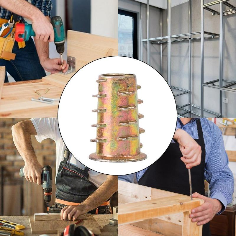40/20x Резьбовые вставки Гайки Шестигранный привод для Дерева Пробки Мебели Гипсокартона Шкафов Вставки Антикоррозийные Гайки Набор Ассортимент Инструментов
