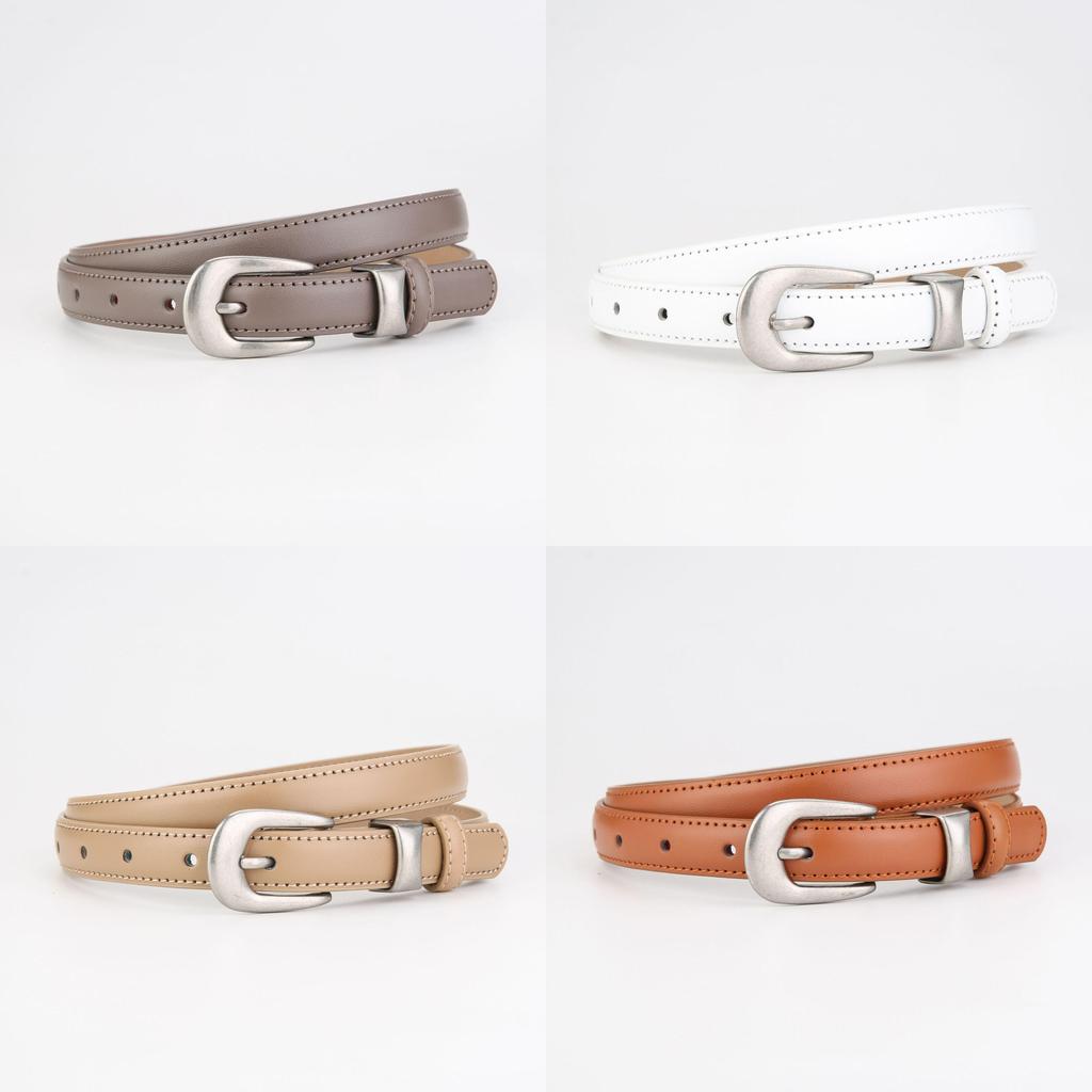 Minimalist Leather Waist Belt For Women With Metal Buckle For Fashion Casual Wear