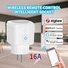 Умная розетка Corui Zigbee Eu Tuya 16a с монитором мощности, беспроводной пульт дистанционного управления, приложение для умного дома, используемое с Google Alexa