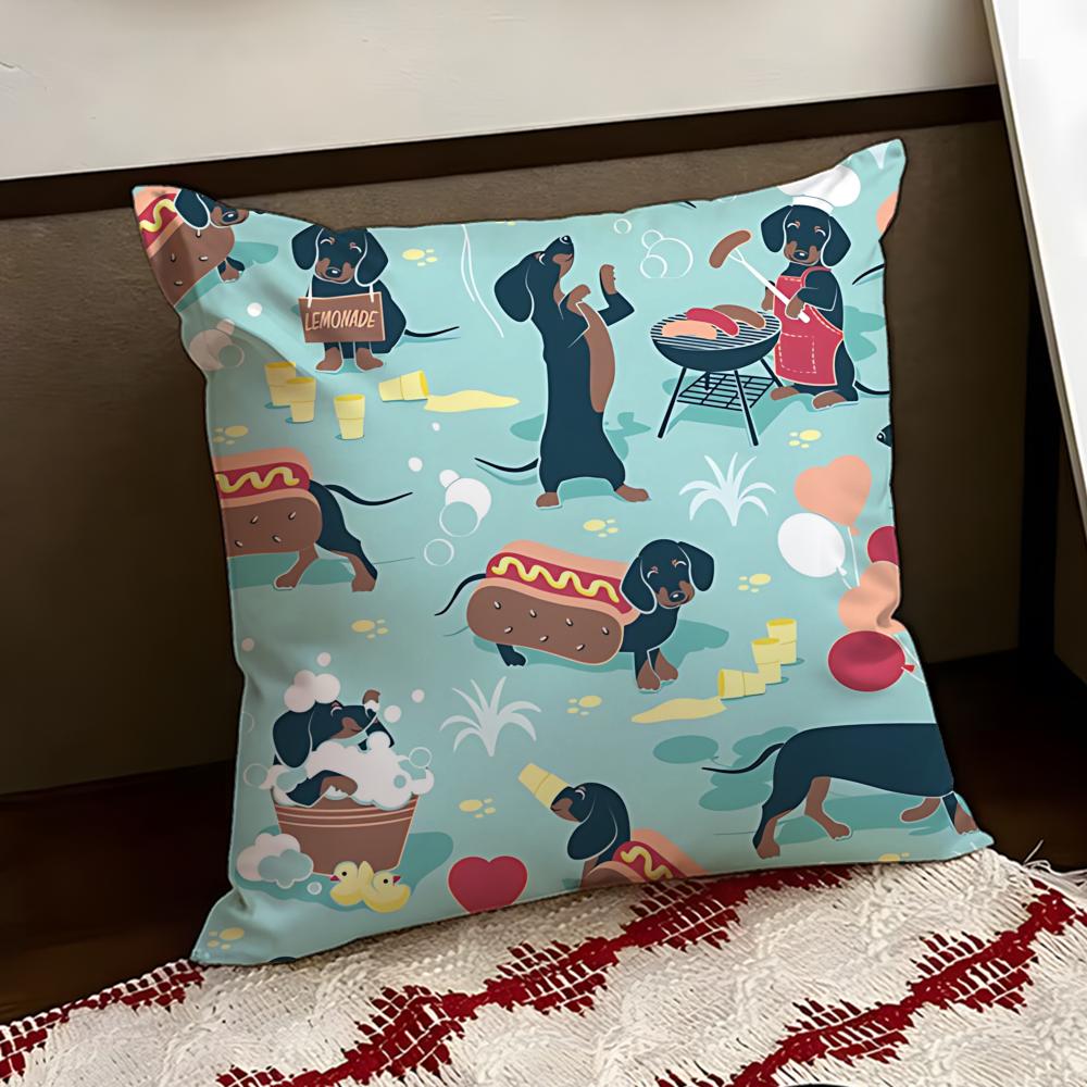 Stretchy Sausage dog Cushion Cover Reversible Soft Durable Pillow Cover Home  Car MultiScene Use for Daily Comfort