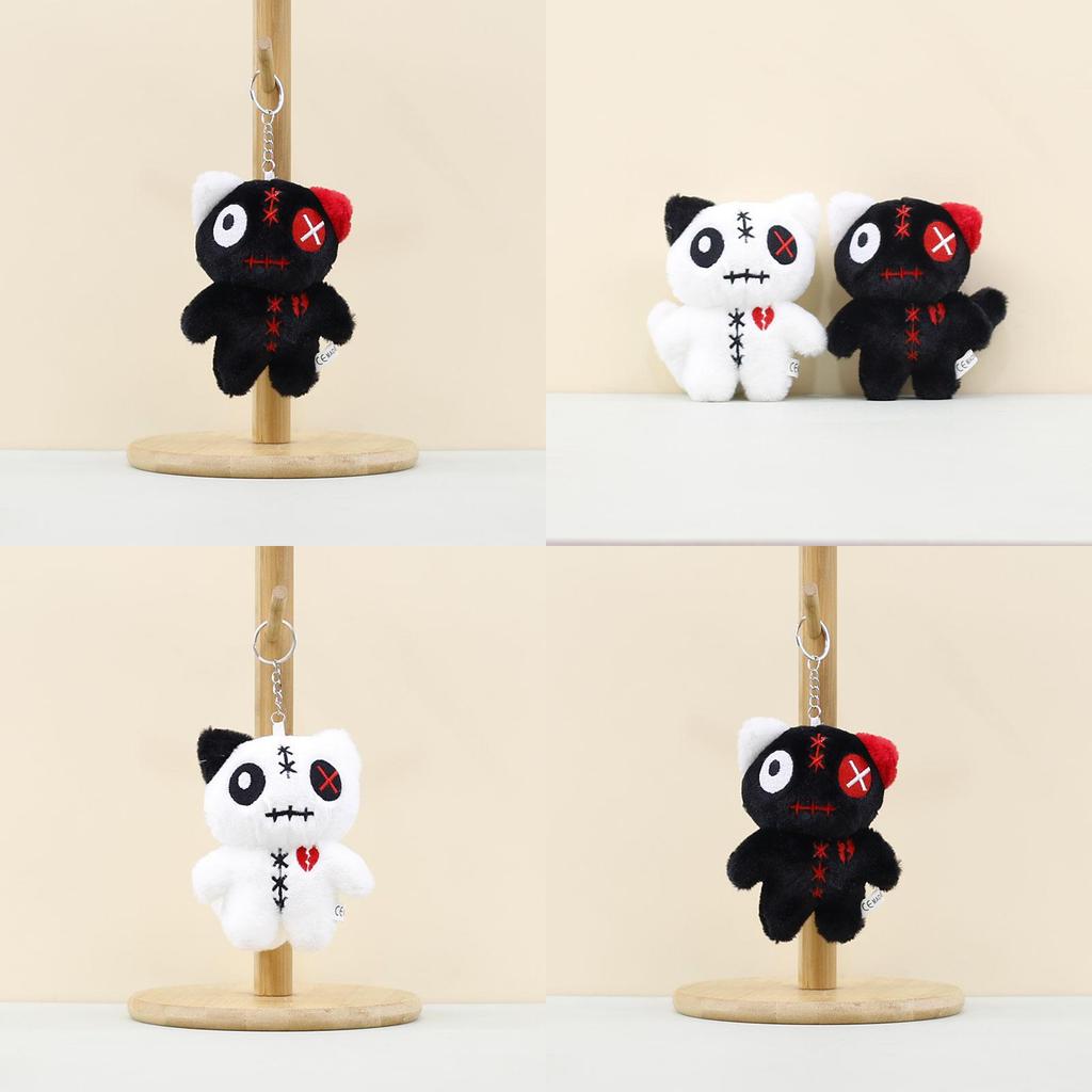 Adorable Plush Cat Keychain Alien Big Eye Cat Doll Soft Toy Bag Charm For Kids