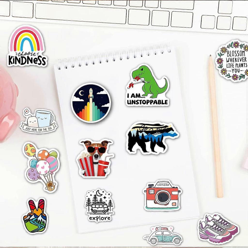 100 Aesthetic Stickers, Laptop Stickers for Skateboards, Guitars