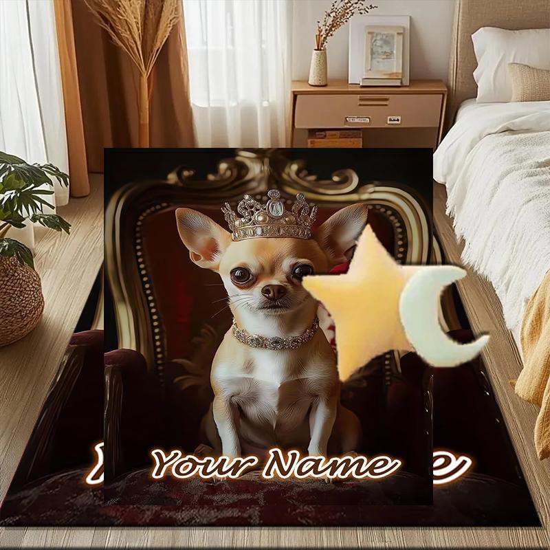 1PC Custom Name Royal Canine Majesty Theme Floor Mat Ideal for Living Room, Game Rooms, Office, Bedroom Floor Mat Playful Design