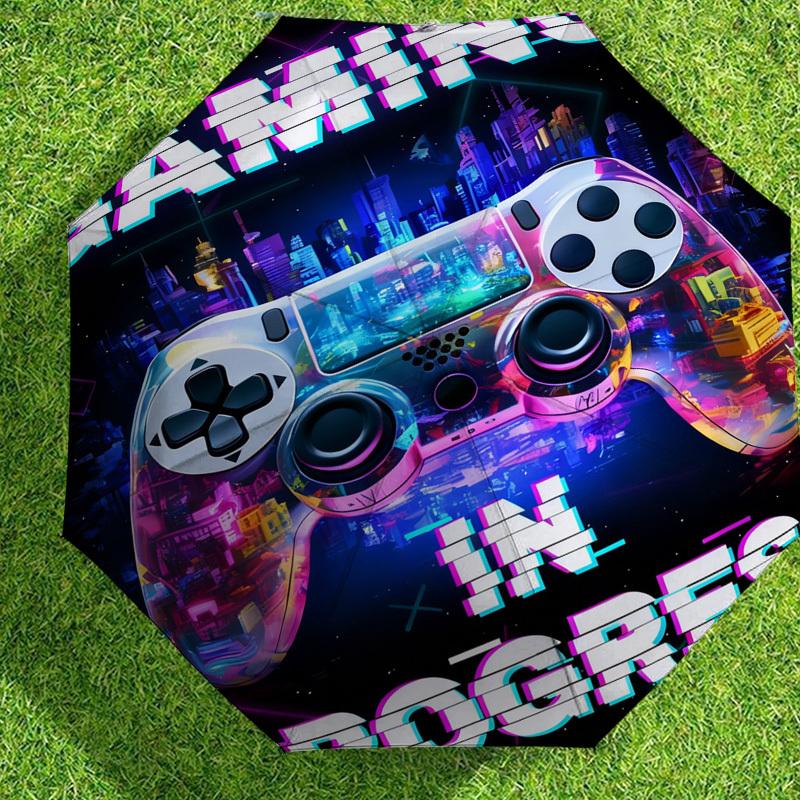 1 шт. Игровой узор прогресса Дизайн зонта Автоматическое открытие и закрытие Зонт, Высококачественный Дорожный зонт, c1128214