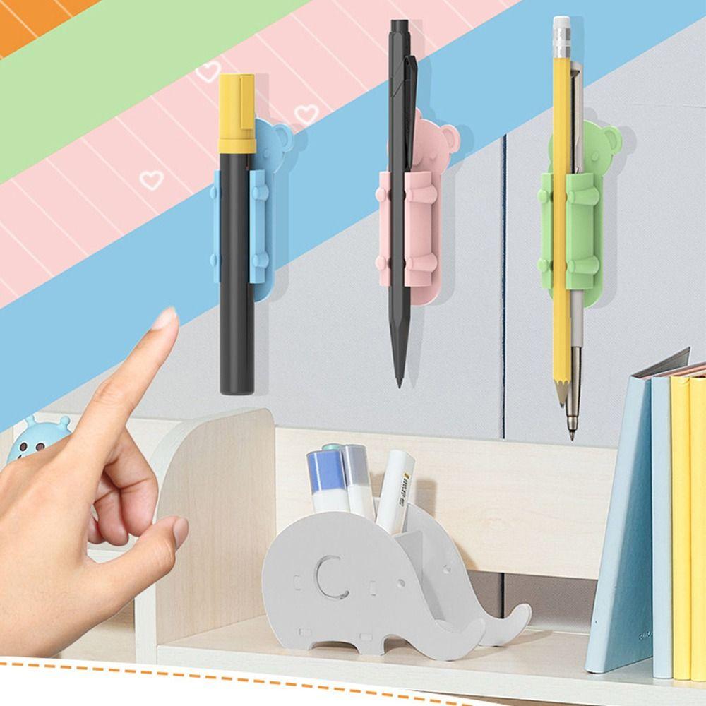 Самоклеящийся силиконовый зажим для ручки, гибкий держатель для шариковой ручки, портативный держатель для карандашей