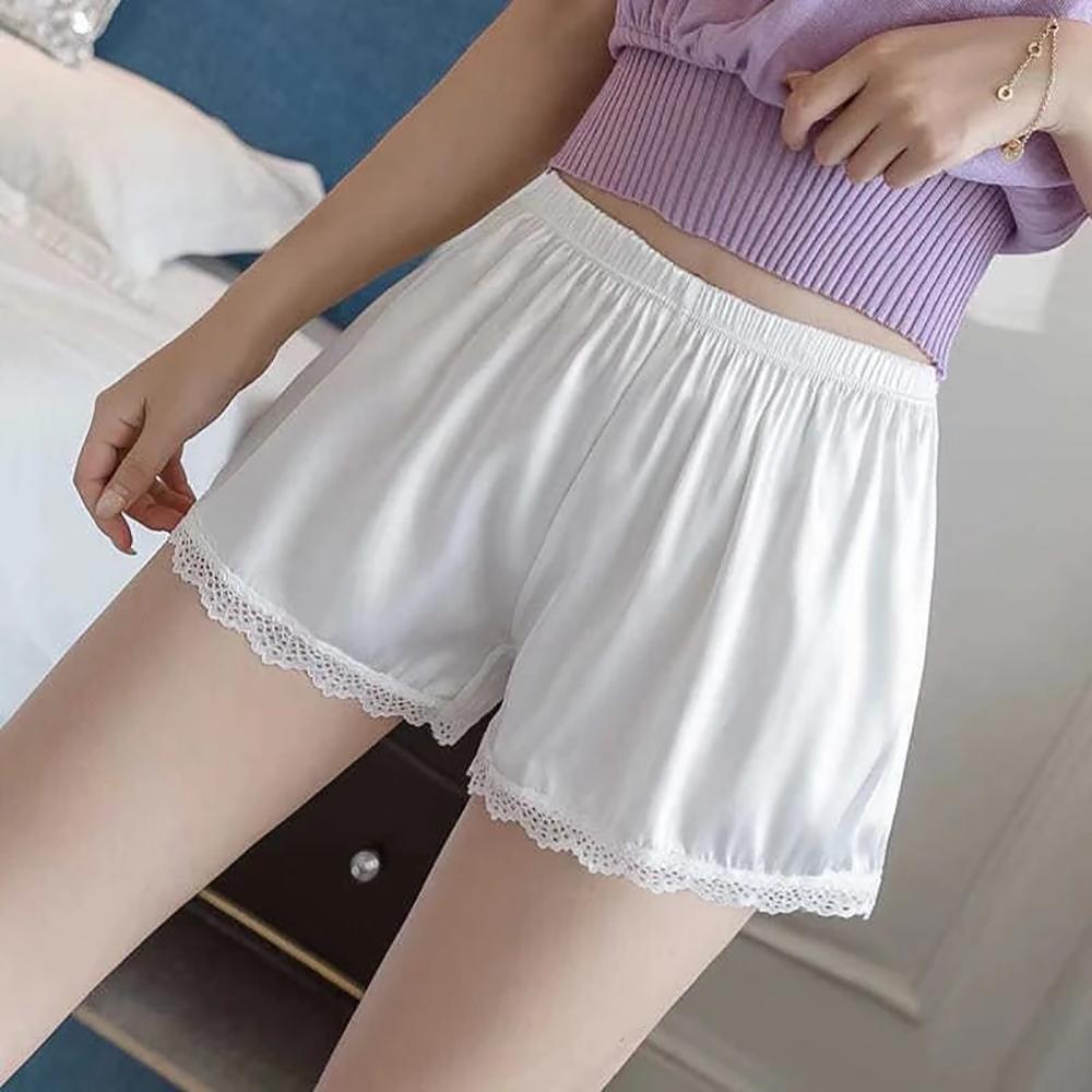 Short Summer Satin Women Spring Girl Safety Shorts Pants Women's Breeches Lace Boxer Panties