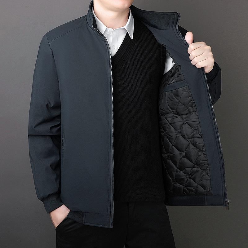 2025 Men's High-End Executive Cotton-Padded Jacket: Warm, Thickened Outerwear for Middle-Aged and Elderly