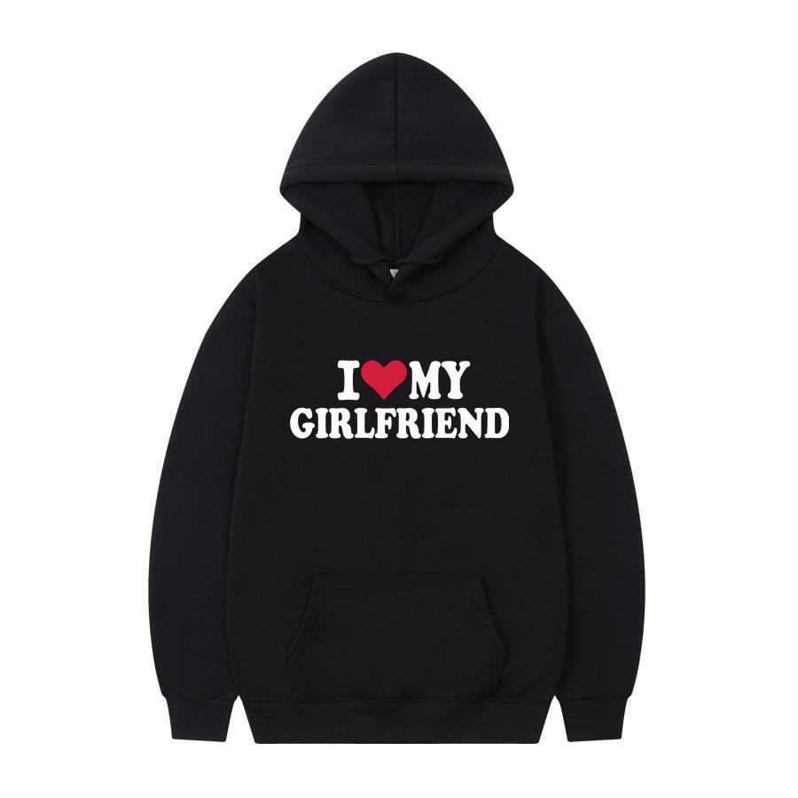 I Love My Boyfriend Printing Popula Women Hoodies Sweatshirt Gothic Winter Pullover Fashion Long Sleeve Men/Women Hoodydy