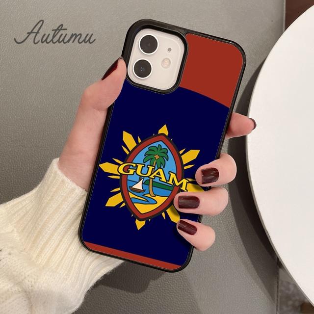 Чехол для телефона с флагом Гуама для iPhone 11 12 13 14 Pro Max mini X XR XS SE 2020 5 6S 7 8 Plus Samsung Galaxy S21 S22 Чехол-накладка