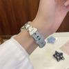 Джинсовый кожаный ремешок с вставками в виде банта и звезды для Apple Watch Series 11 10 9 8 7 6 SE 5 4 Ultra 3, iWatch 49/46/45/44/42/41/40/38 мм Женский браслет