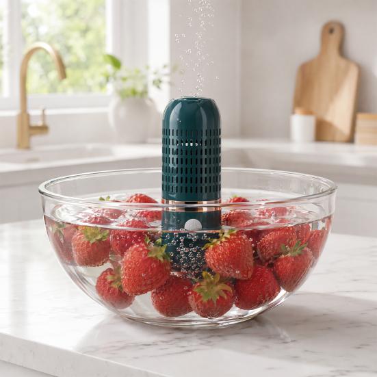 Portable Fruit And Vegetable Cleaner, USB Waterproof Food Purifier, Hydroxy Ion Generator, No Scrubbing Herb Washing Device, Portable Kitchen Gadget
