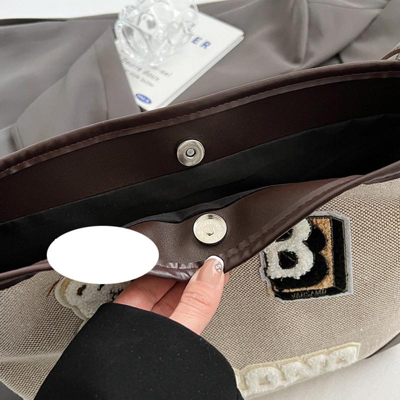 Винтажная сумка-тоут с рисунком медведя, большая вместимость, женская сумка через плечо, модная универсальная школьная сумка для девочек-подростков