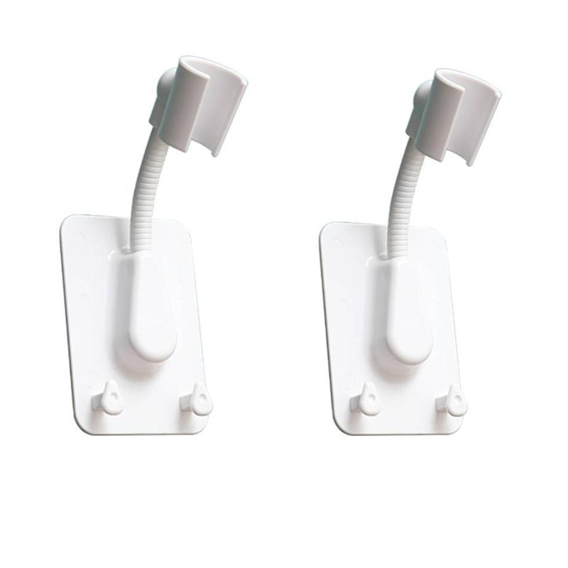 Держатель для душевой лейки 360°, регулируемый самоклеящийся кронштейн для душевой лейки, настенное крепление, подставка для СПА с 2 крючками для ванной комнаты