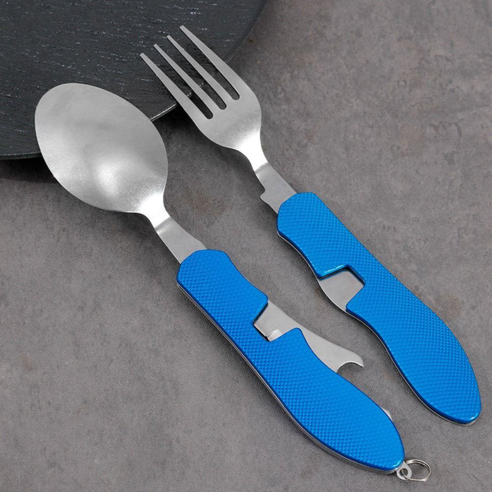 Detachable Design Foldable Camping Utensil Set Collapsible Flatware Utensils Emergency Kit