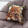 Cute Forest Cat  Girl Print Throw Pillow Covers Pattern Cushion Cover Suitable For Sofa Bedroom Car Pillow Cover