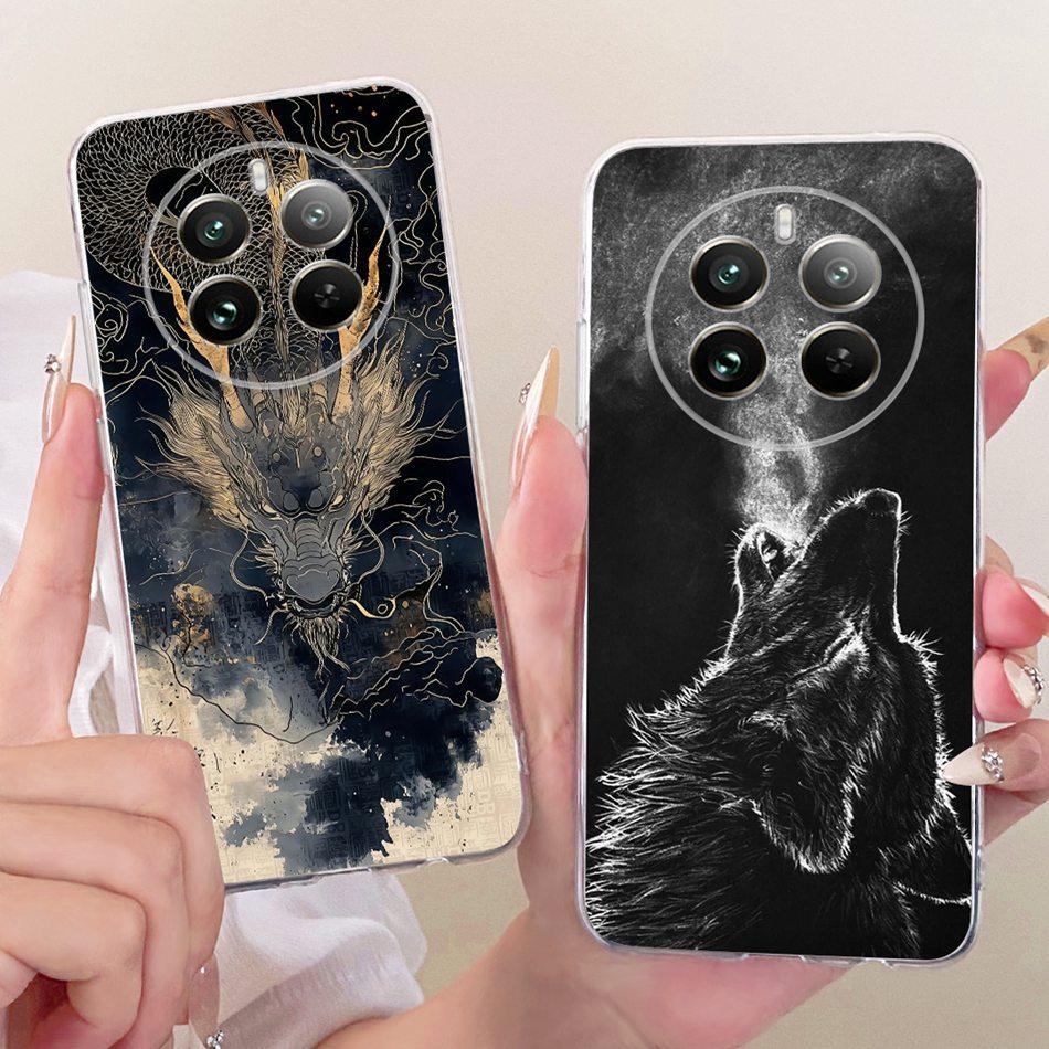 Для Realme 12+ 12X 12 5G Крутой Чехол для Телефона с Рисунком Дракона и Тигра Для Realme12 5G 12 Plus 12X 12Plus Мягкие Силиконовые TPU Чехлы