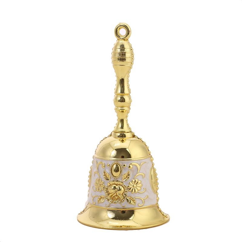 Retro Hand Cranked Bell European Style Exquisite Luxury Hand Bell Craft Decor Christmas Bell Church Bar Hotel Decoration