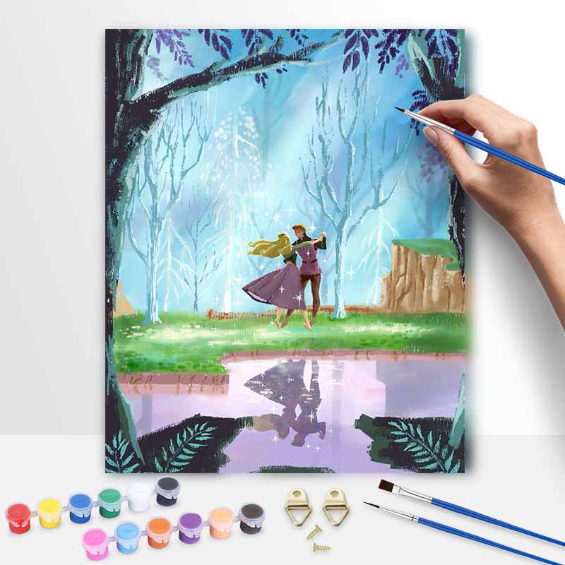 Disney Спящая красавица цифровой набор для масляной живописи DIY ручная работа лесной танец домашний декор подарок