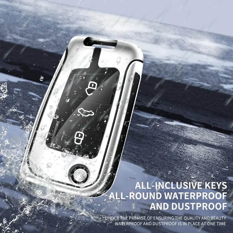 Auto TPU Zinc Alloy Key Case Bag For VW Volkswagen GOLF 6 MK6 Car Key Chain Car Metal Key Shell Interior Decoration Accessories