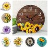 Современные Бесшумные Настенные Часы Деревянные Подвесные Настенные Часы Декор Креативные Часы Подсолнух Кофейня