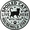 1pc Spoiled Cats & Their Family Live Here Metal Sign - 8x8 Inch Durable Metal Wall Art, Unique Design, Easy To Hang