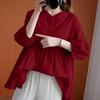ZANZEA Women Casual O-neck Solid Color 3/4 Sleeve Loose Blouse